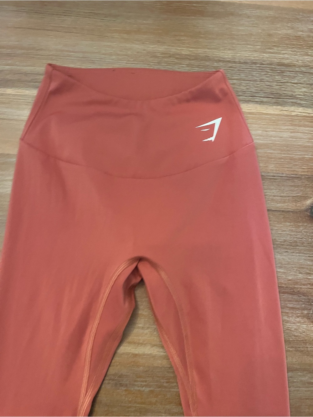 Gymshark Rust-Toned High Waist Leggings with White Logo